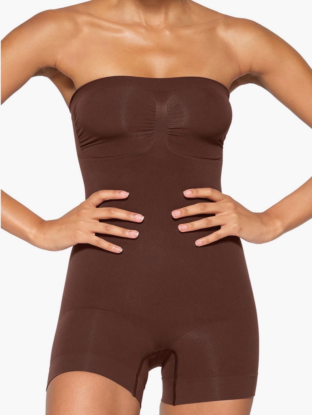 SKIMS Strapless Seamless Shaping Bodysuit - Chocolate Brown